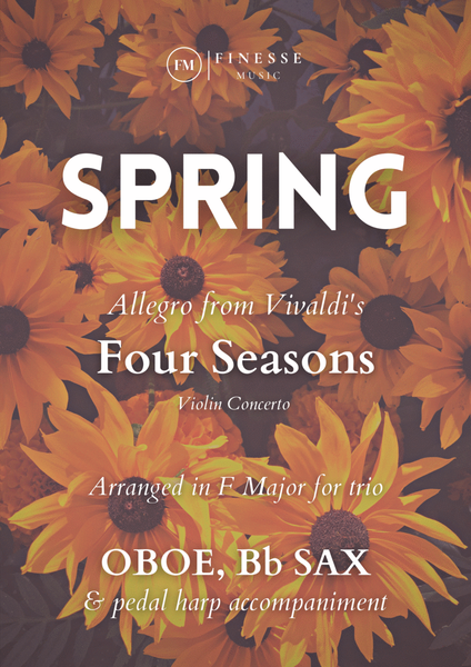 TRIO - Four Seasons Spring (Allegro) for OBOE, Bb SAX and PEDAL HARP - F Major image number null
