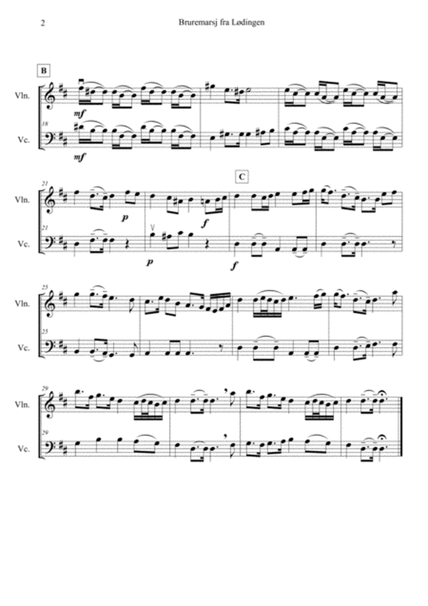Three Norwegian Wedding Tunes for String Duet (violin and cello) image number null