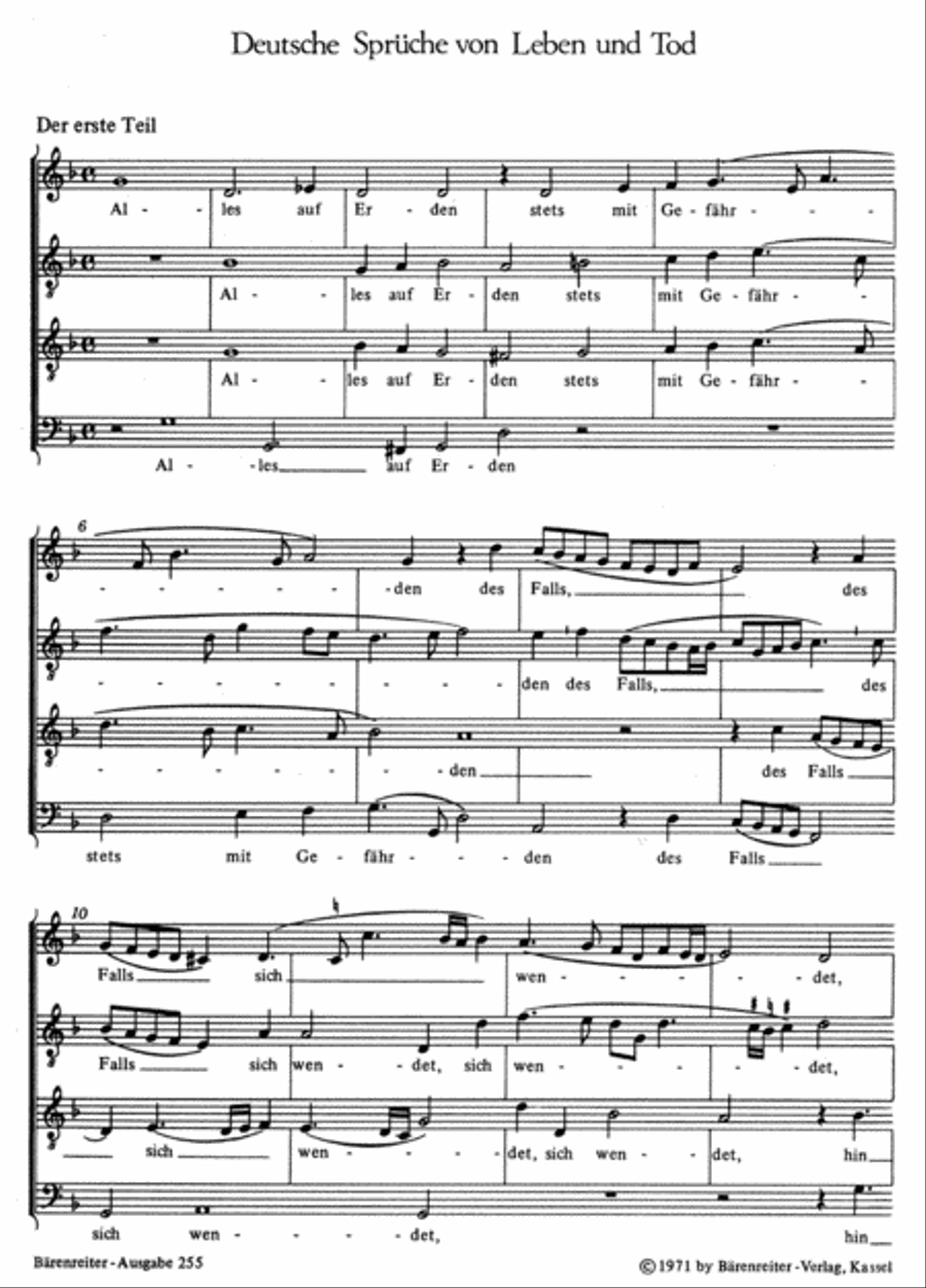 Deutsche Sprueche von Leben und Tod 4-Part scores gallery preview page 2