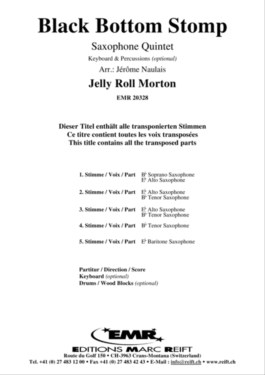 Black Bottom Stomp Saxophone Quintet scores gallery preview page 2