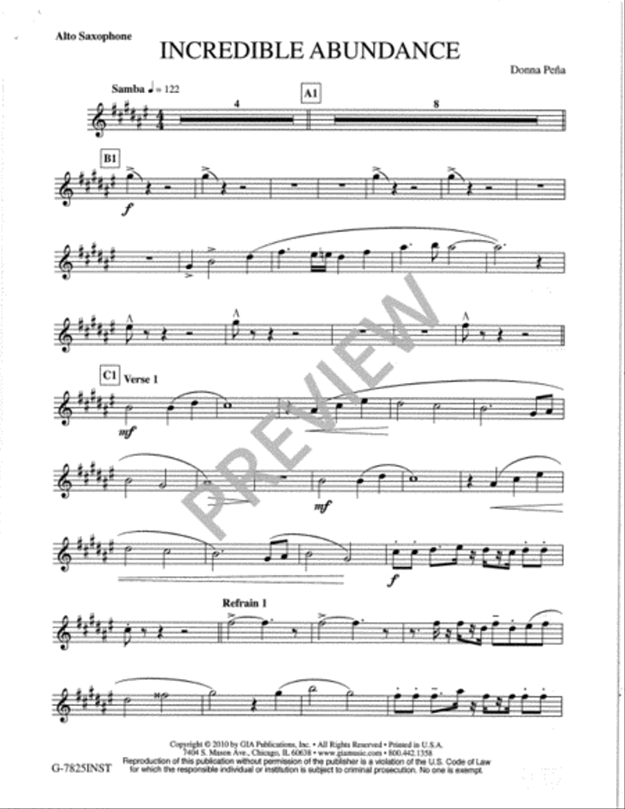 Incredible Abundance - Instrument edition Alto Saxophone scores gallery preview page 2