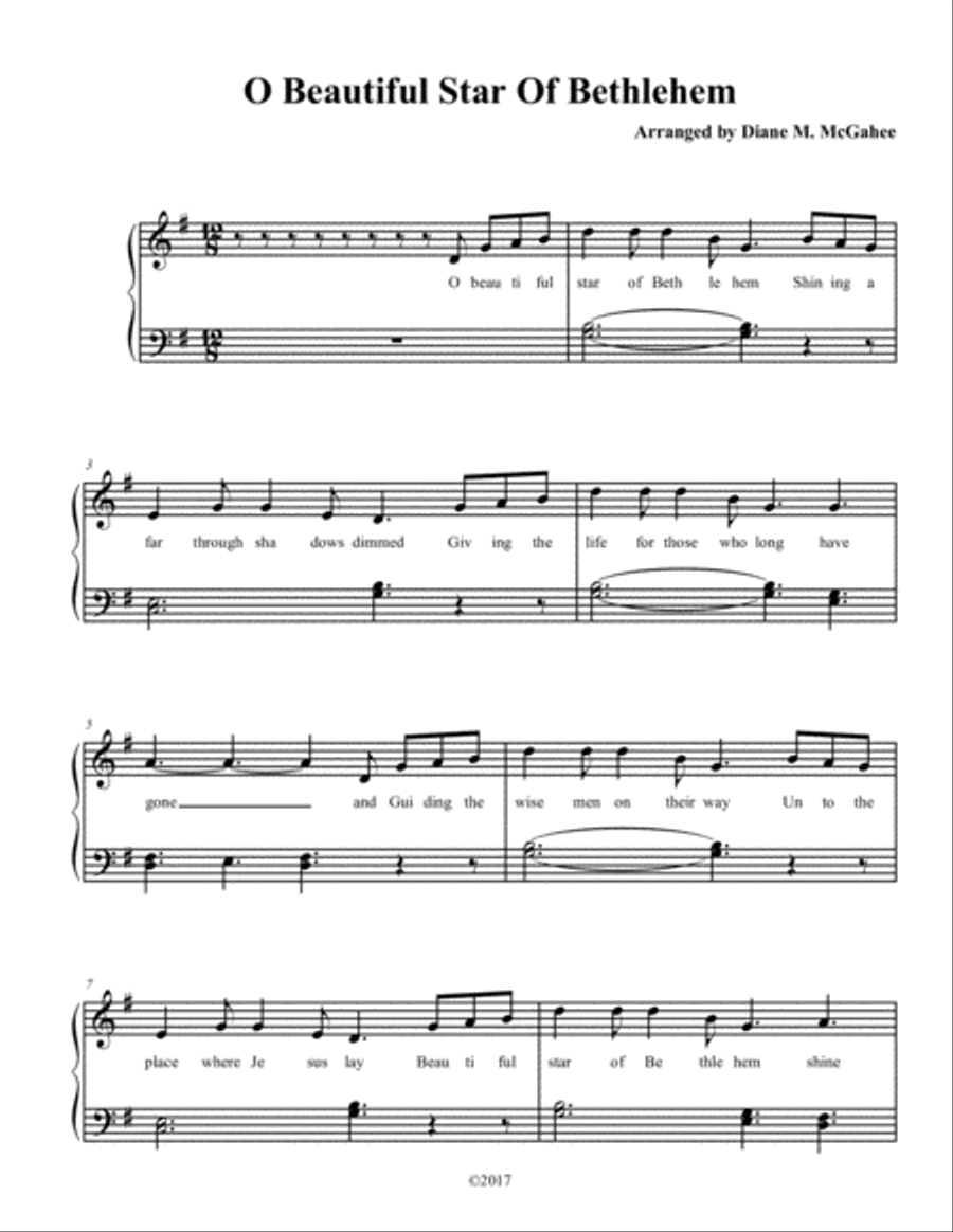 Beautiful Star Of Bethlehem Small Ensemble scores gallery preview page 1