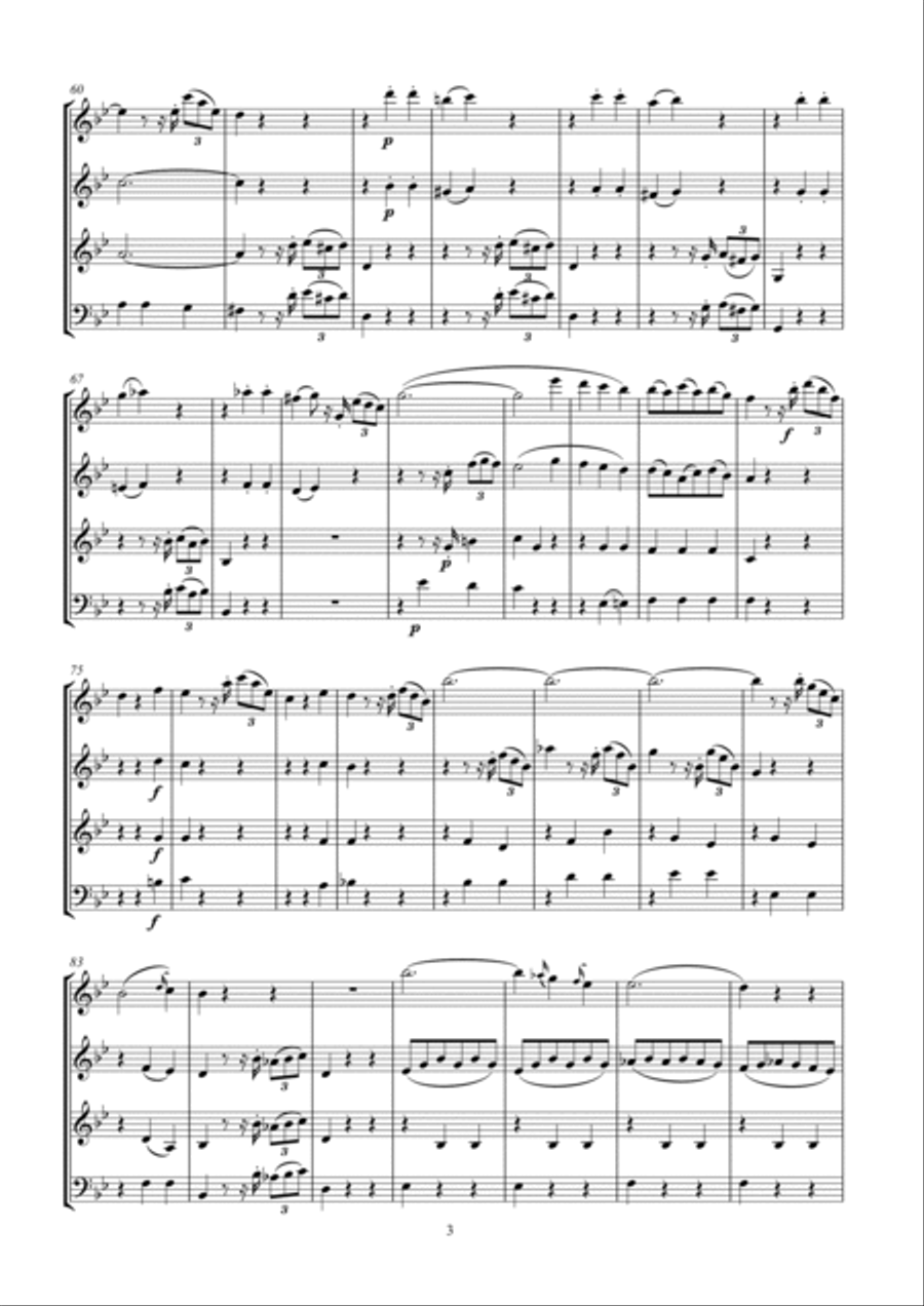 Mozart Quartet KV 158 arr. Woodwind Quartet Woodwind Quartet scores gallery preview page 3