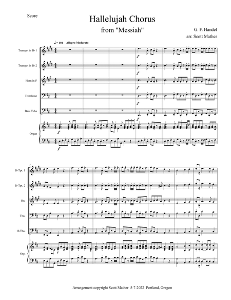 Hallelujah Chorus from Messiah for Brass Quintet and Organ image number null