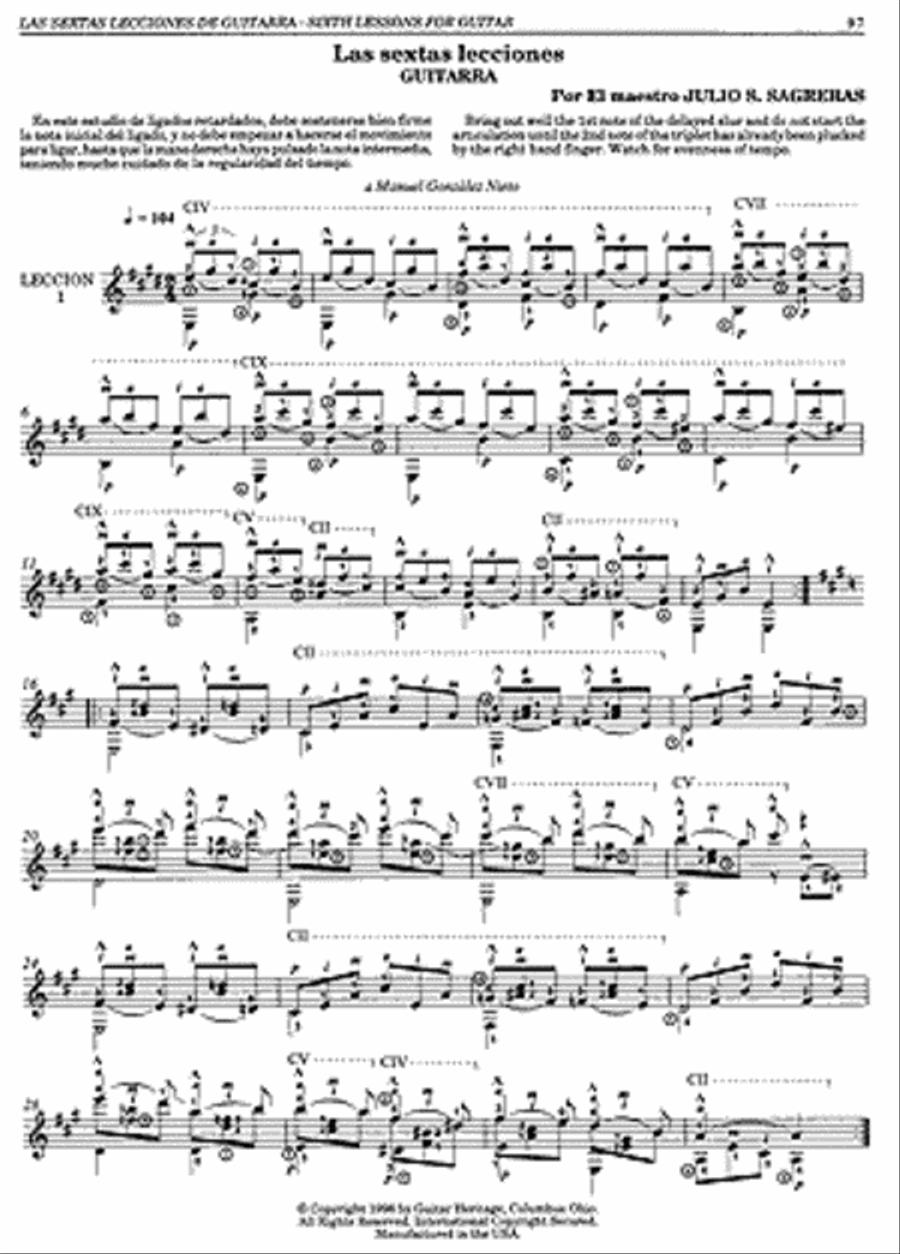 Julio S. Sagreras Guitar Lessons Books 4-6 Advanced Technique Lute scores gallery preview page 5