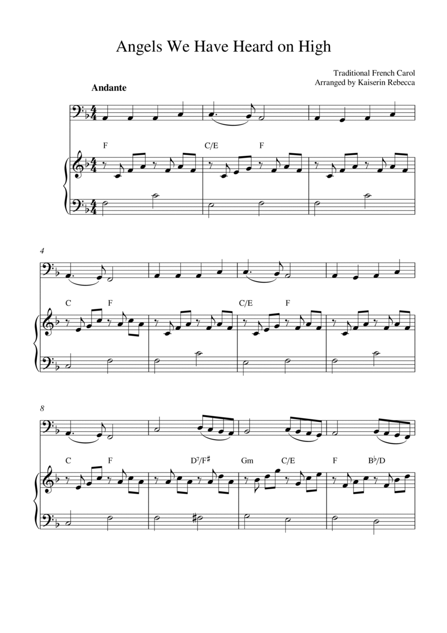 Angels We Have Heard on High Piano scores gallery preview page 1