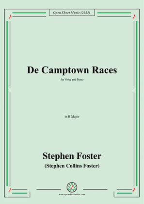 Book cover for S. Foster-De Camptown Races,in B Major