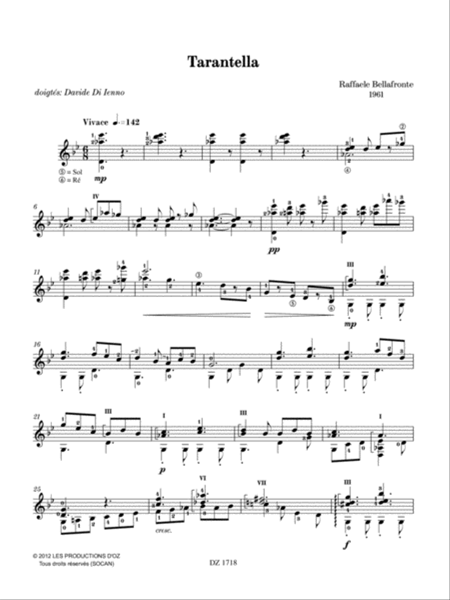 Tarantella Classical Guitar scores gallery preview page 4