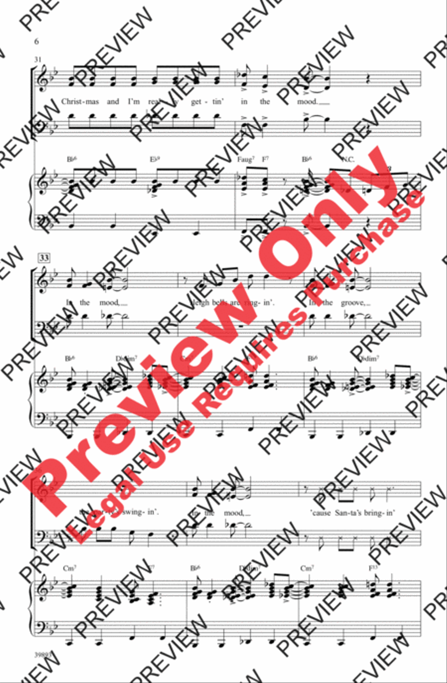 Gettin' in the Mood (for Christmas) 3-Part scores gallery preview page 6