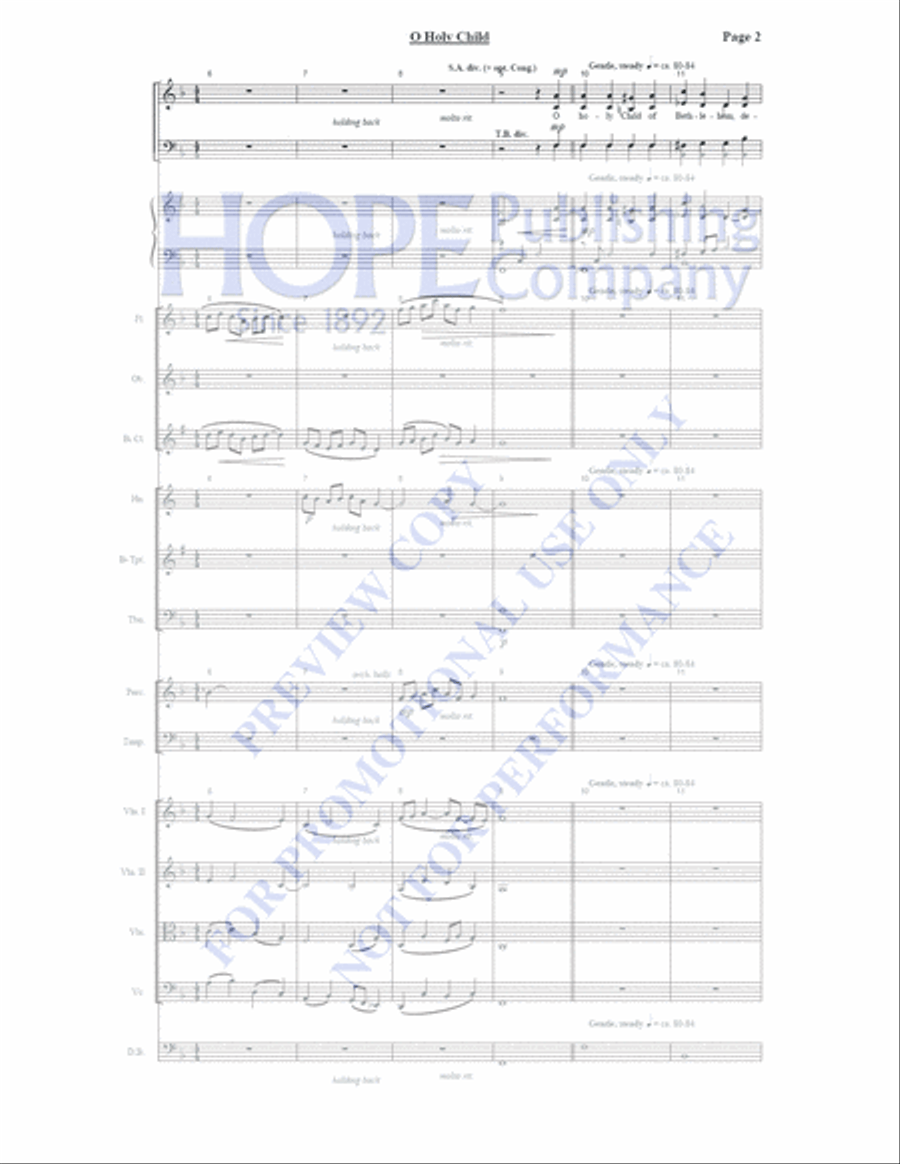 O Holy Child of Bethlehem 4-Part scores gallery preview page 3