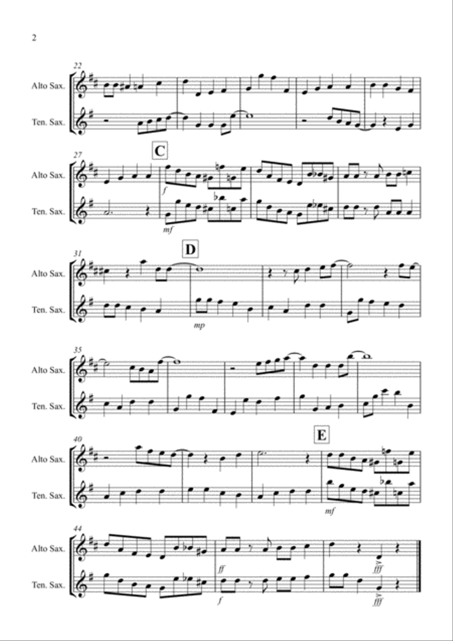 Beyond The Sea Woodwind Duet scores gallery preview page 2