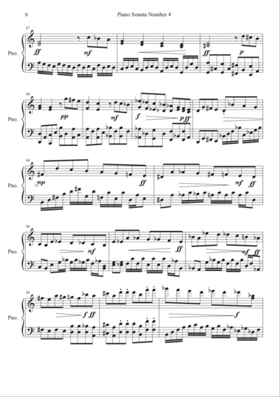Piano Sonata Number 4, 1st movement Piano Solo scores gallery preview page 6