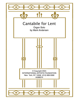 Cantabile for Lent organ solo by Mark Andersen