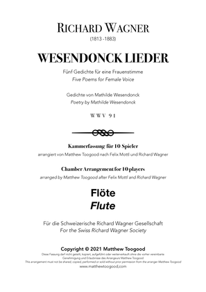 Wagner WESENDONCK LIEDER Chamber Orchestra COMPLETE PARTS