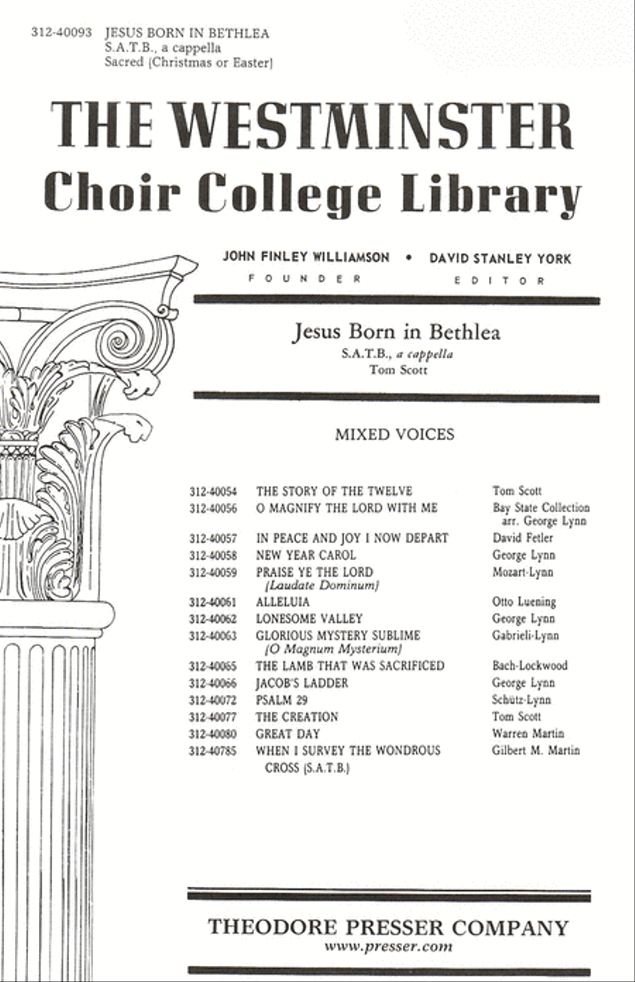 Jesus Born in Bethlea Jesus Born in Bethlea 4-Part scores gallery preview page 1
