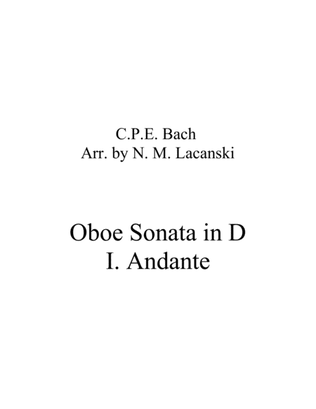Book cover for Sonata in D for Oboe and String Quartet I. Andante