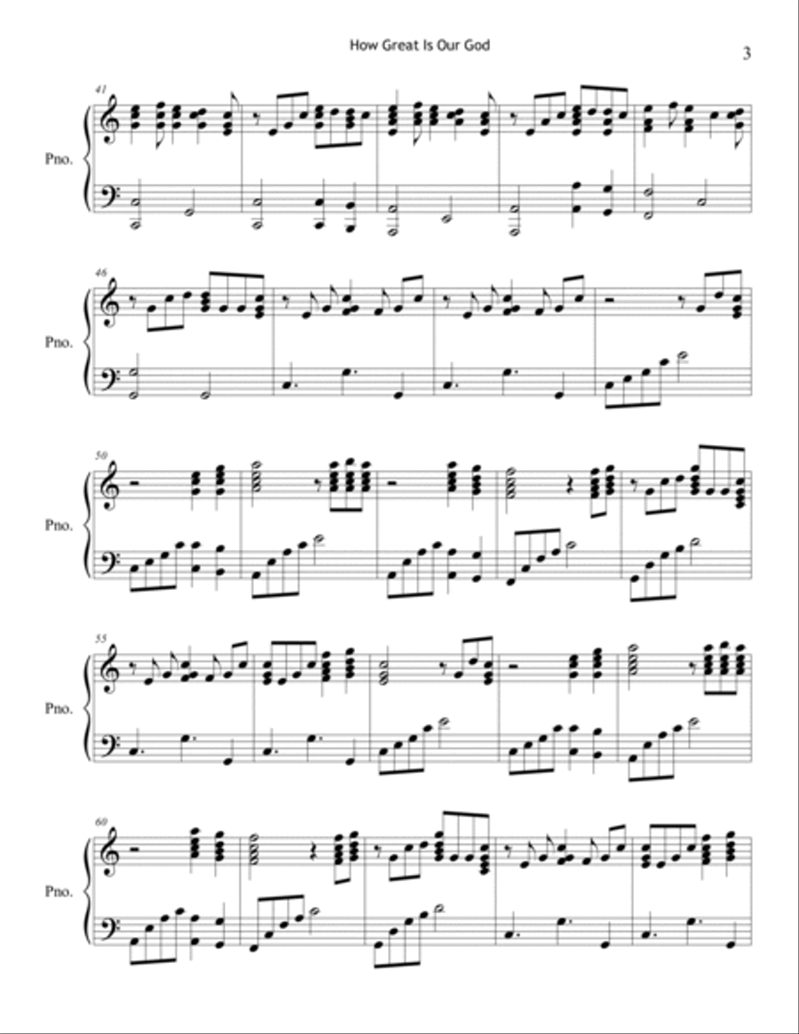 How Great Is Our God Piano Solo scores gallery preview page 3