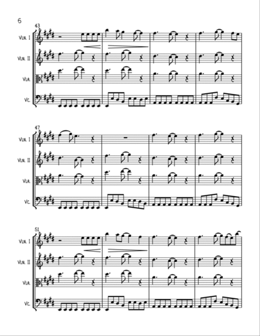 Don't Stop Believin' String Quartet scores gallery preview page 6