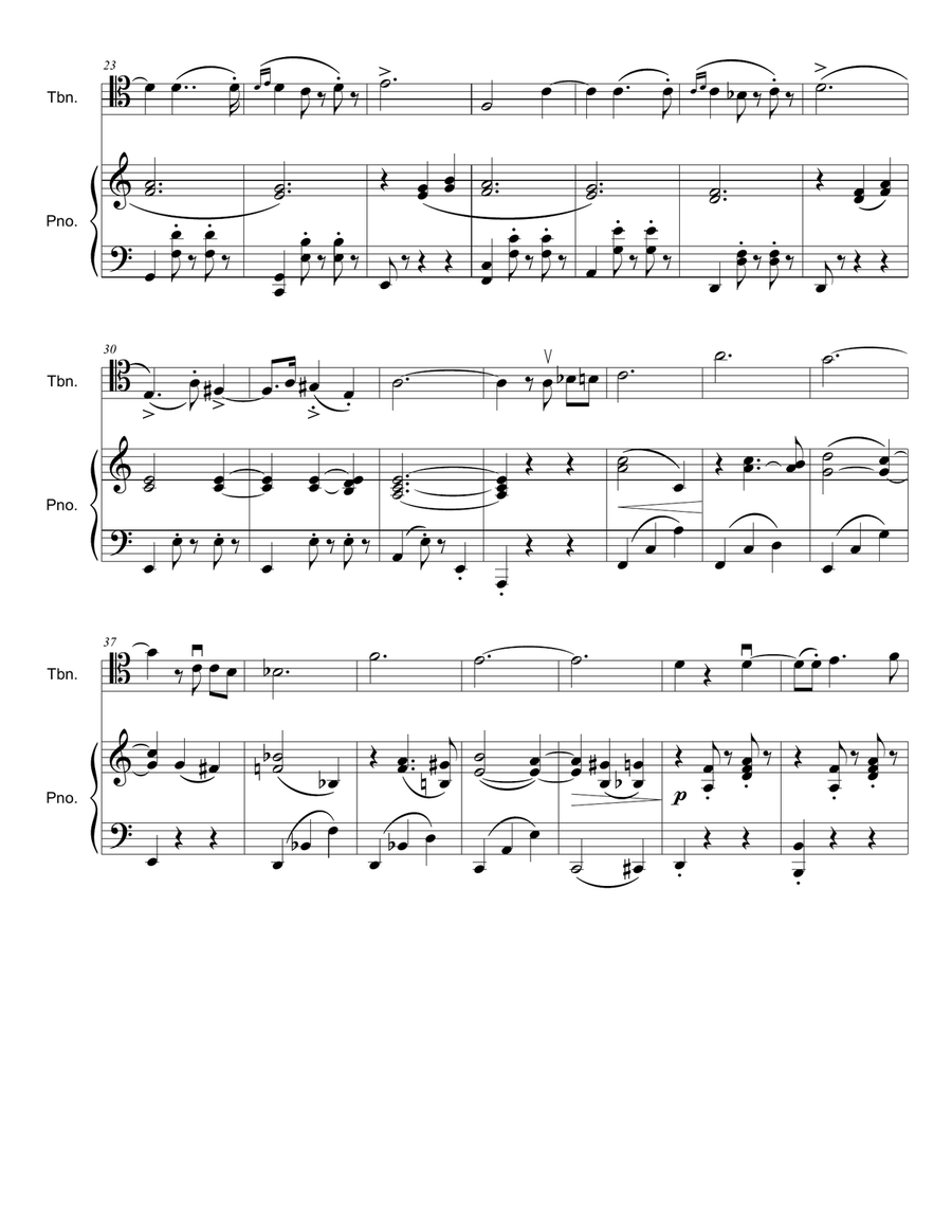 Liebesleid [Love's Sorrow] arranged for Tenor Trombone and piano Trombone Duet scores gallery preview page 5