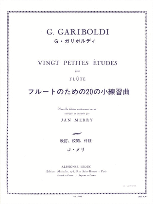 Book cover for 20 Petites Etudes Flute