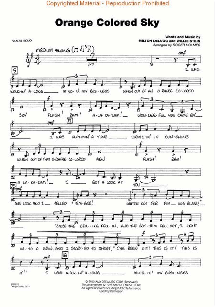 Orange Colored Sky (Key: G) Jazz Ensemble scores gallery preview page 4