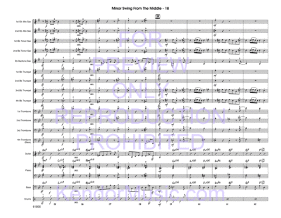 Minor Swing From The Middle (Full Score) Jazz Ensemble scores gallery preview page 19