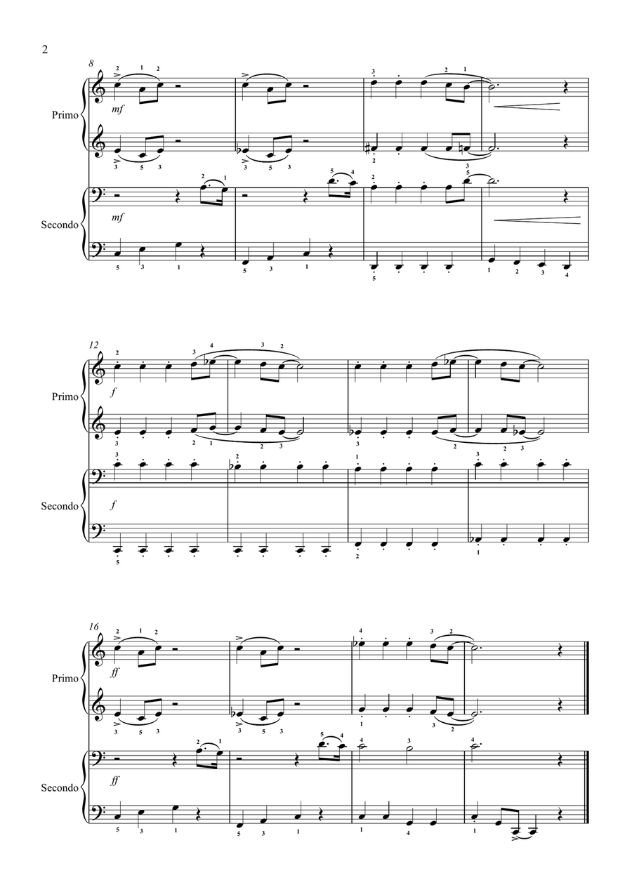 Two Time Blues (Piano duet) Easy Piano scores gallery preview page 3