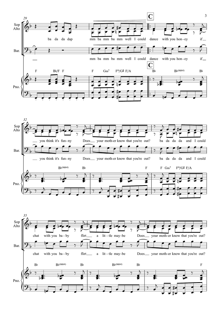 Does Your Mother Know 3-Part scores gallery preview page 3