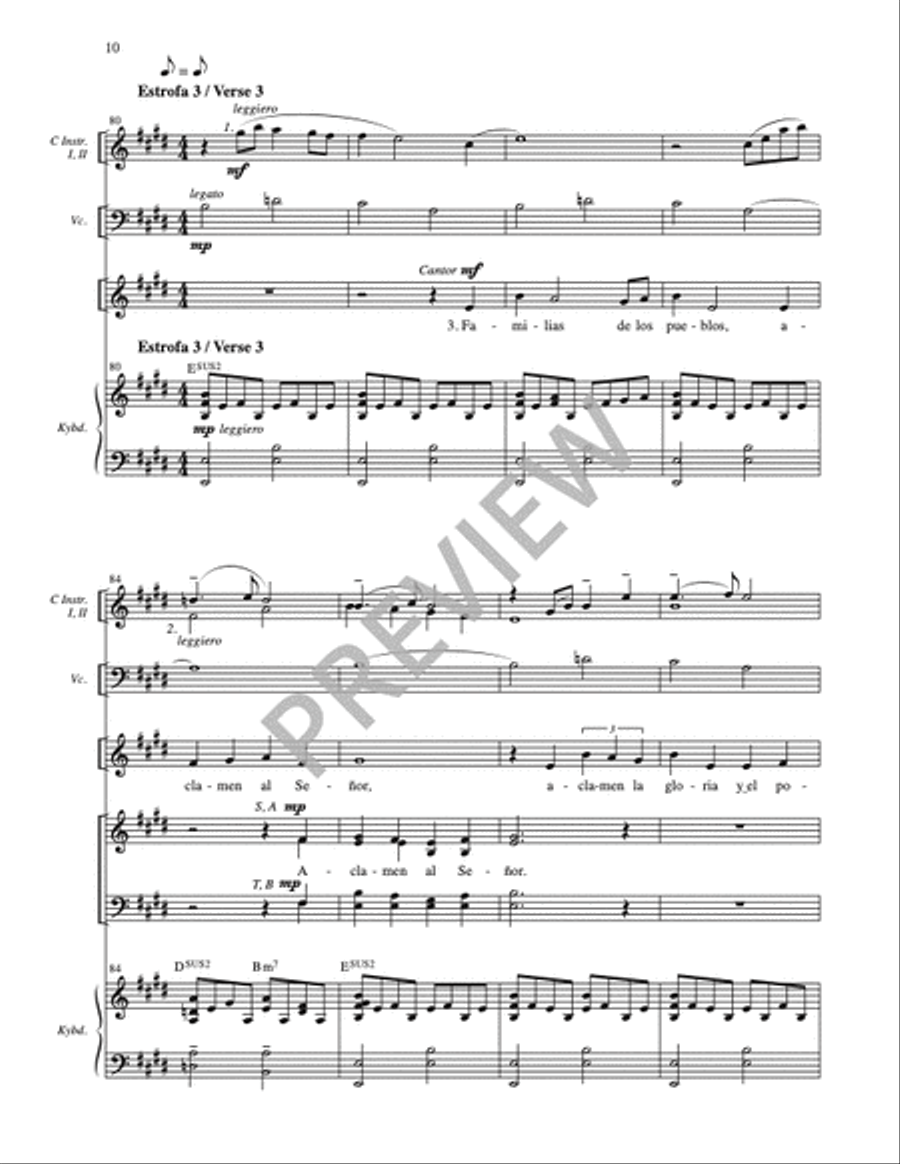 Cuenten las Maravillas del Señor / Proclaim His Marvelous Deeds - Full Score and Parts Cello scores gallery preview page 11