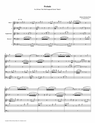 Prelude 20 from Well-Tempered Clavier, Book 1 (Double Reed Quintet)