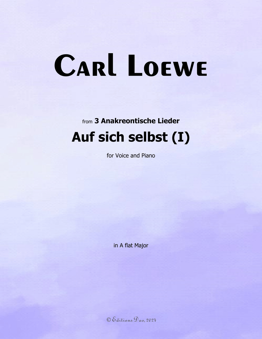 Auf sich selbst(I), by Carl Loewe, in A flat Major Voice scores gallery preview page 1