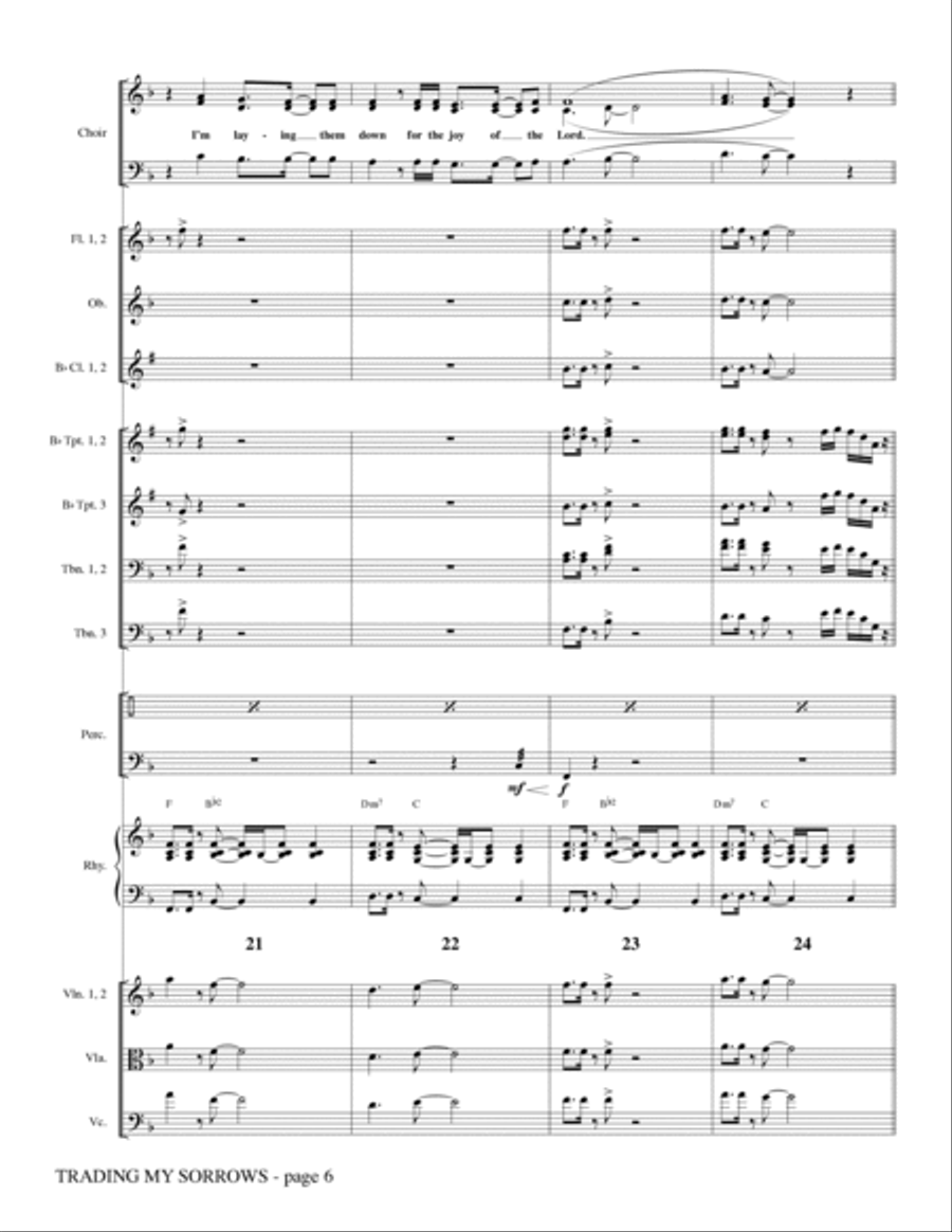 Trading My Sorrows - Full Score Choir scores gallery preview page 6