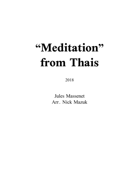 "Meditation" From Thais (Trombone Solo with Accompaniment) image number null