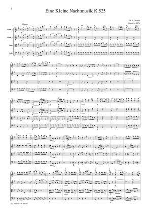 Book cover for Mozart Eine Kleine Nachtmusik K.525, all mvts., for string quartet, CM018