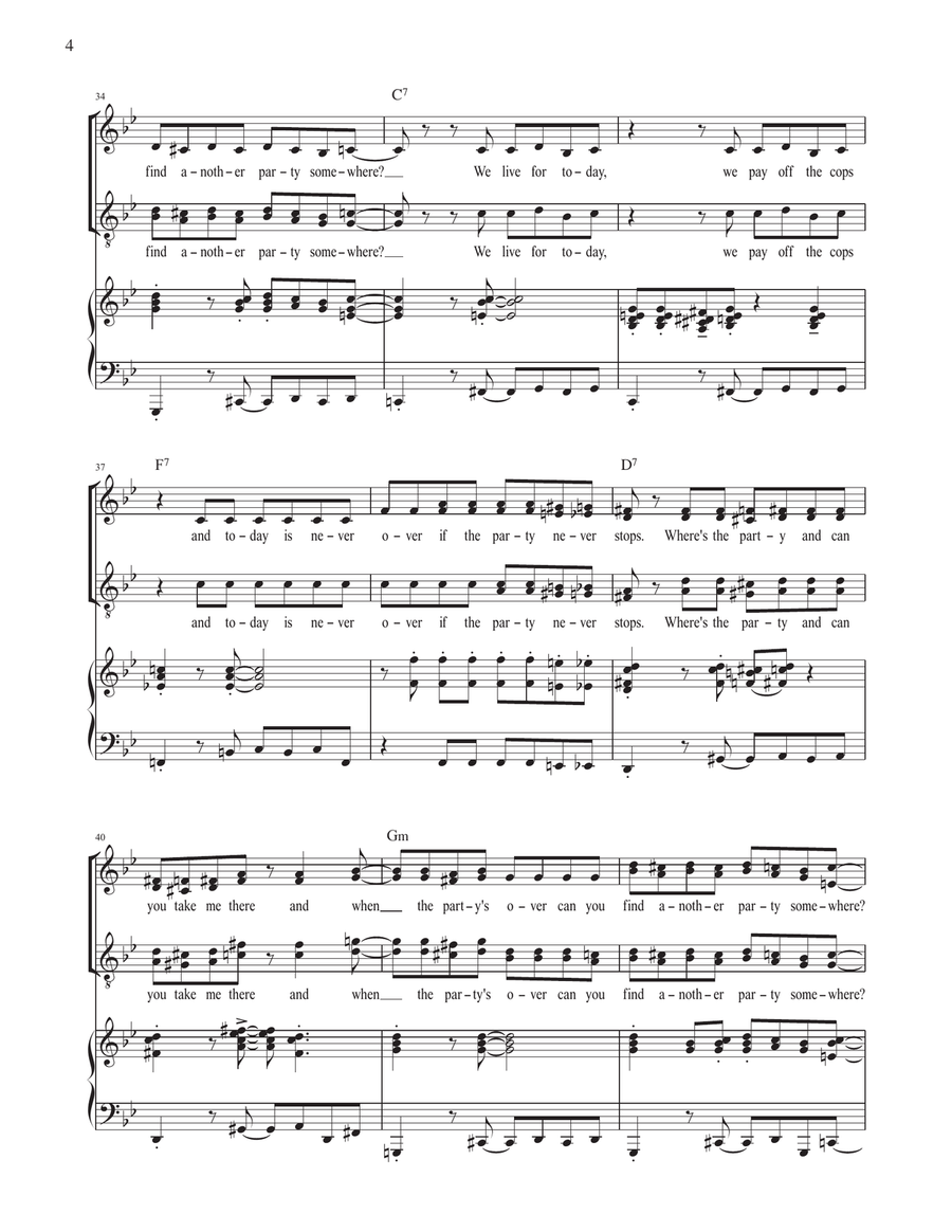 Roaring On (from The Great Gatsby) Voice scores gallery preview page 4