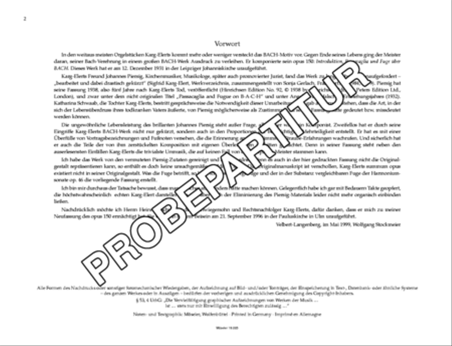 Introduktion, Passacaglia und Fuge uber B-A-C-H op. 150 Organ scores gallery preview page 3