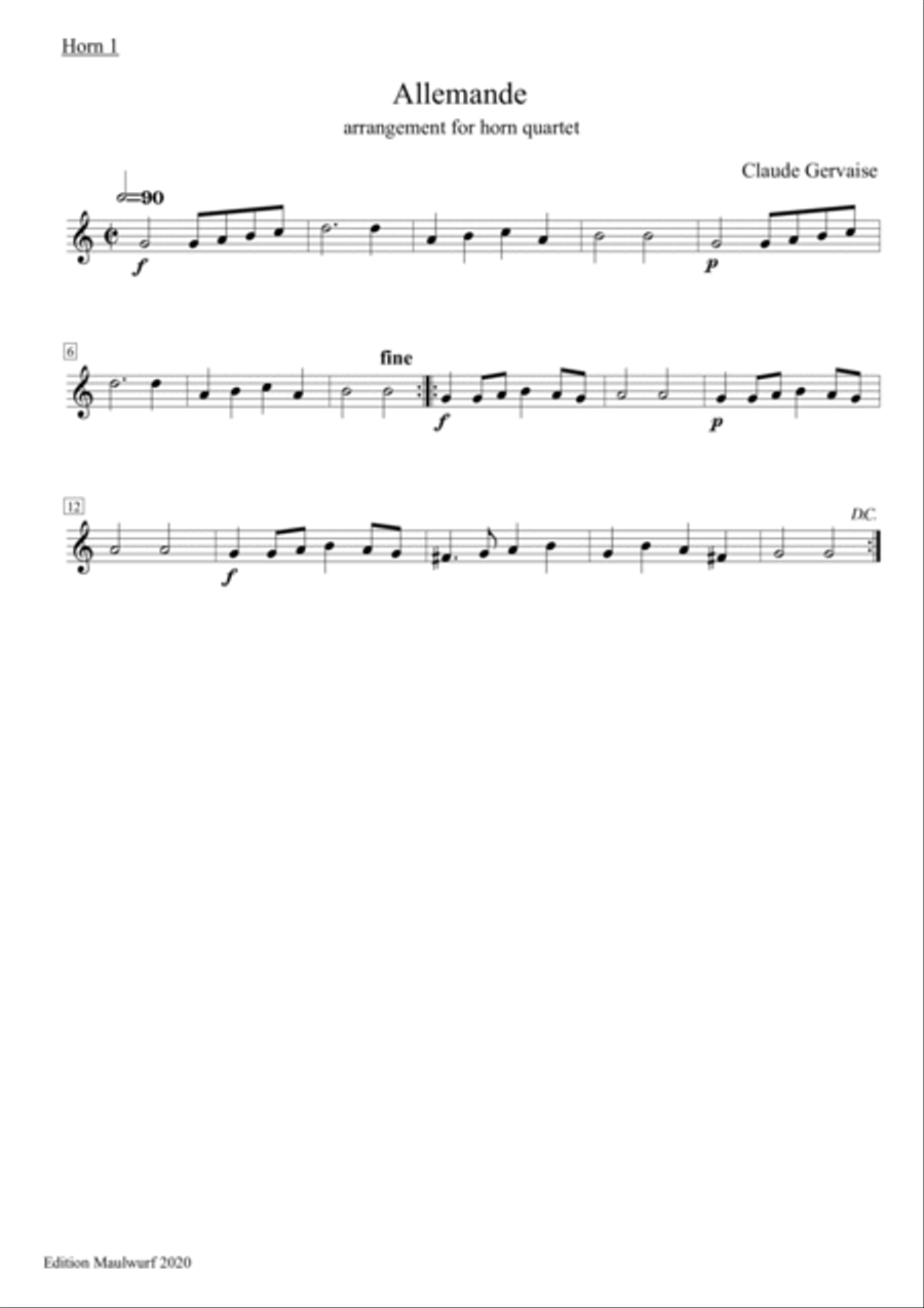 Allemande Brass Quartet scores gallery preview page 2