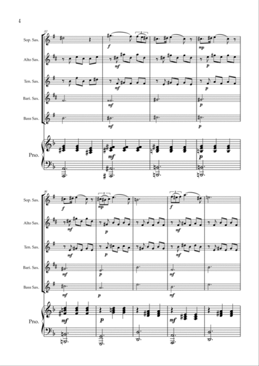 Serenade | Schubert | Saxophone Quintet | Piano Saxophone Quintet scores gallery preview page 4
