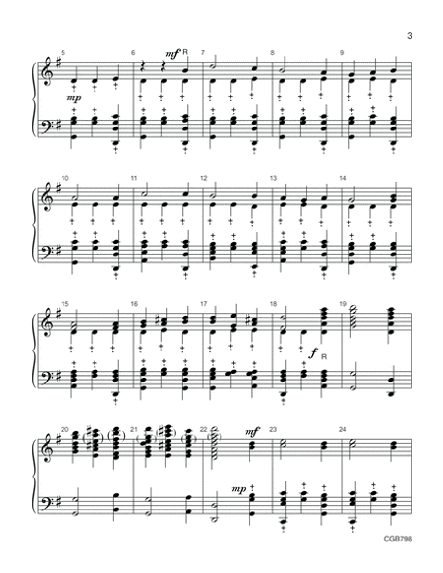 Fling Wide the Door Handbell Choir scores gallery preview page 3