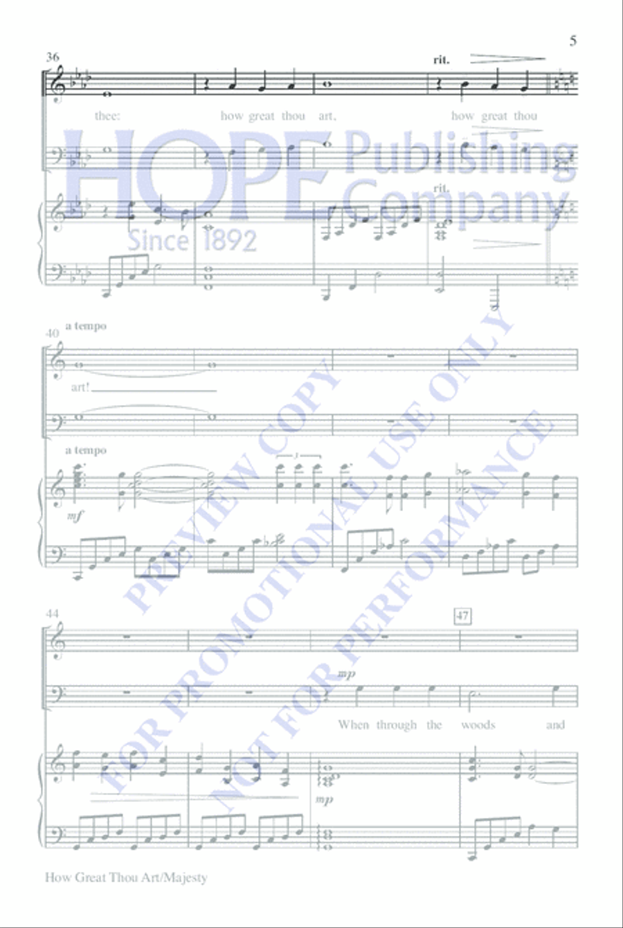 How Great Thou Art/Majesty 2-Part scores gallery preview page 5