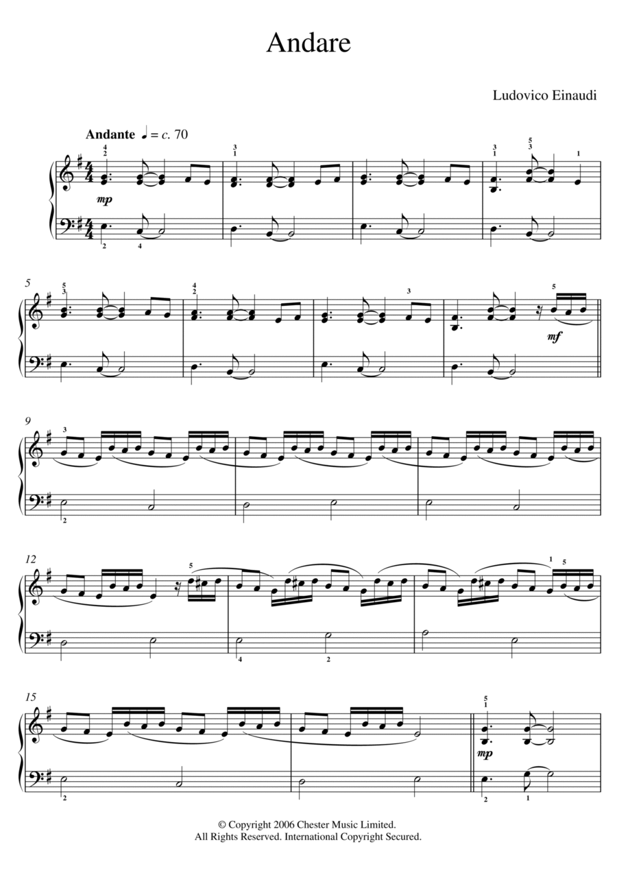 Andare Piano Method scores gallery preview page 1