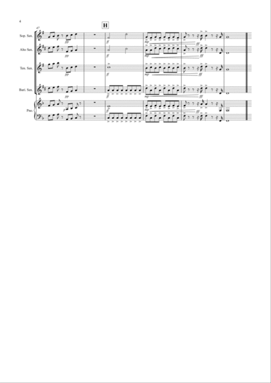 2 Classical Favourites for Saxophone Quartet (volume four) Saxophone Quartet scores gallery preview page 4