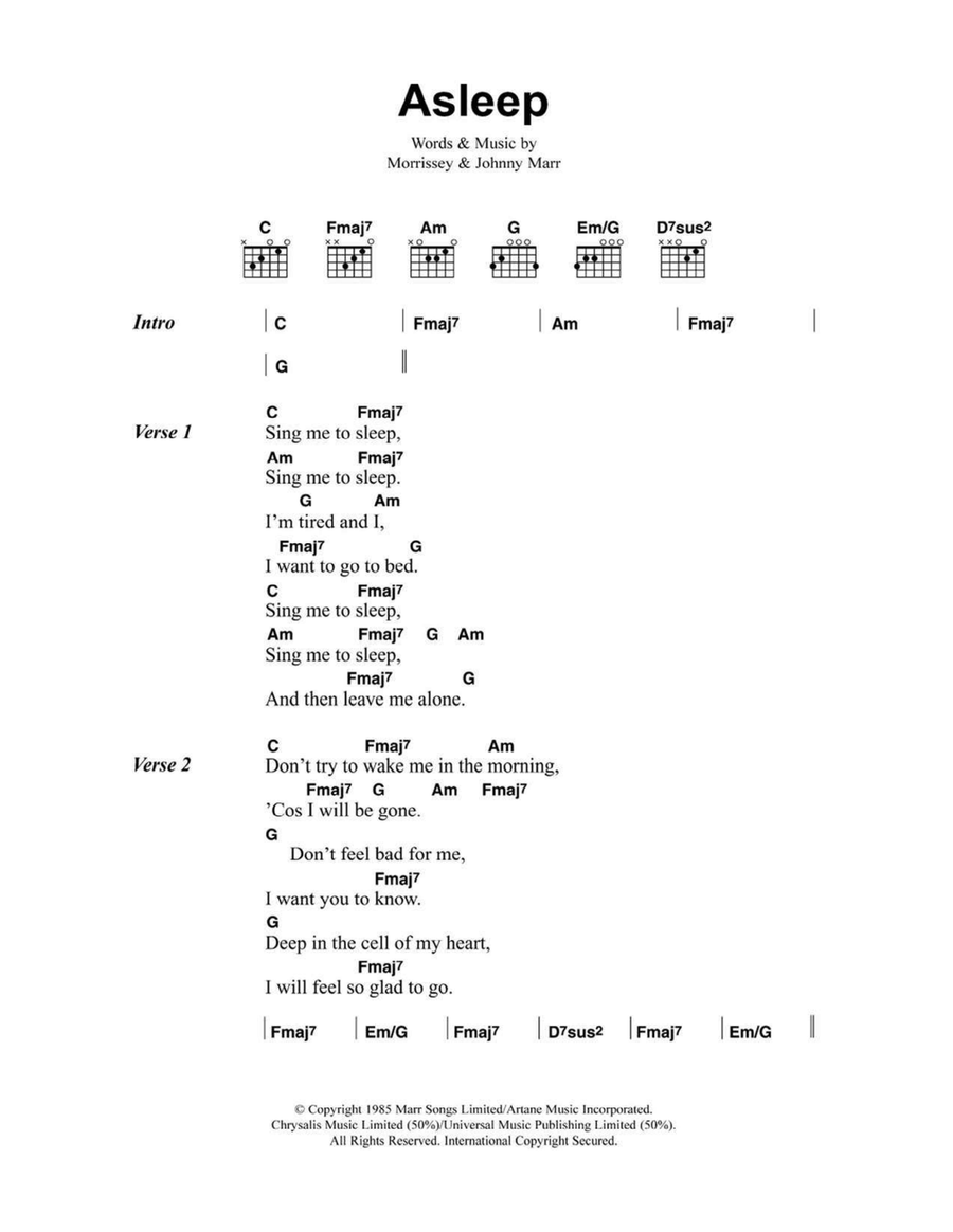 Asleep Easy Guitar scores gallery preview page 1