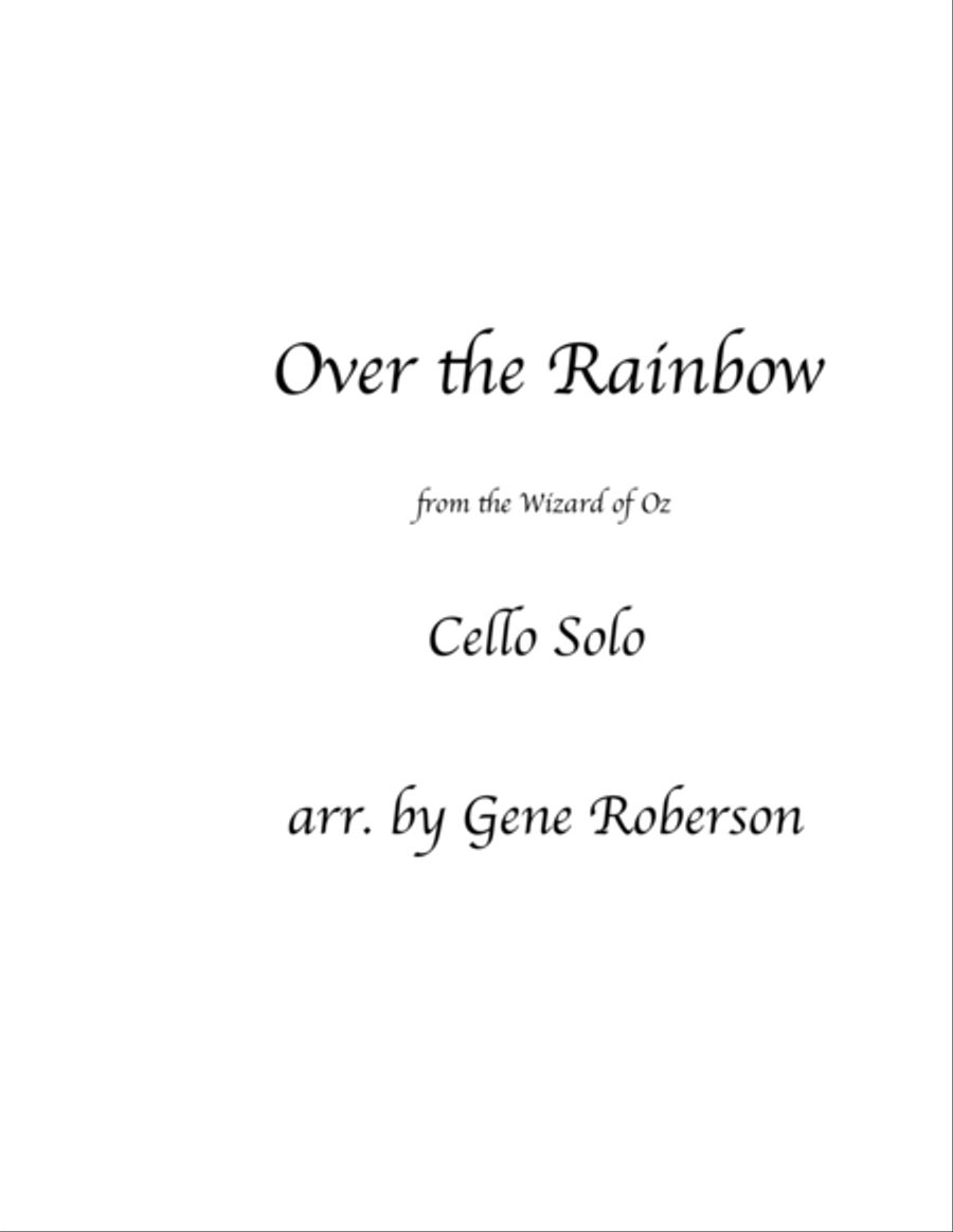 Over The Rainbow (from The Wizard Of Oz) Cello Solo scores gallery preview page 1