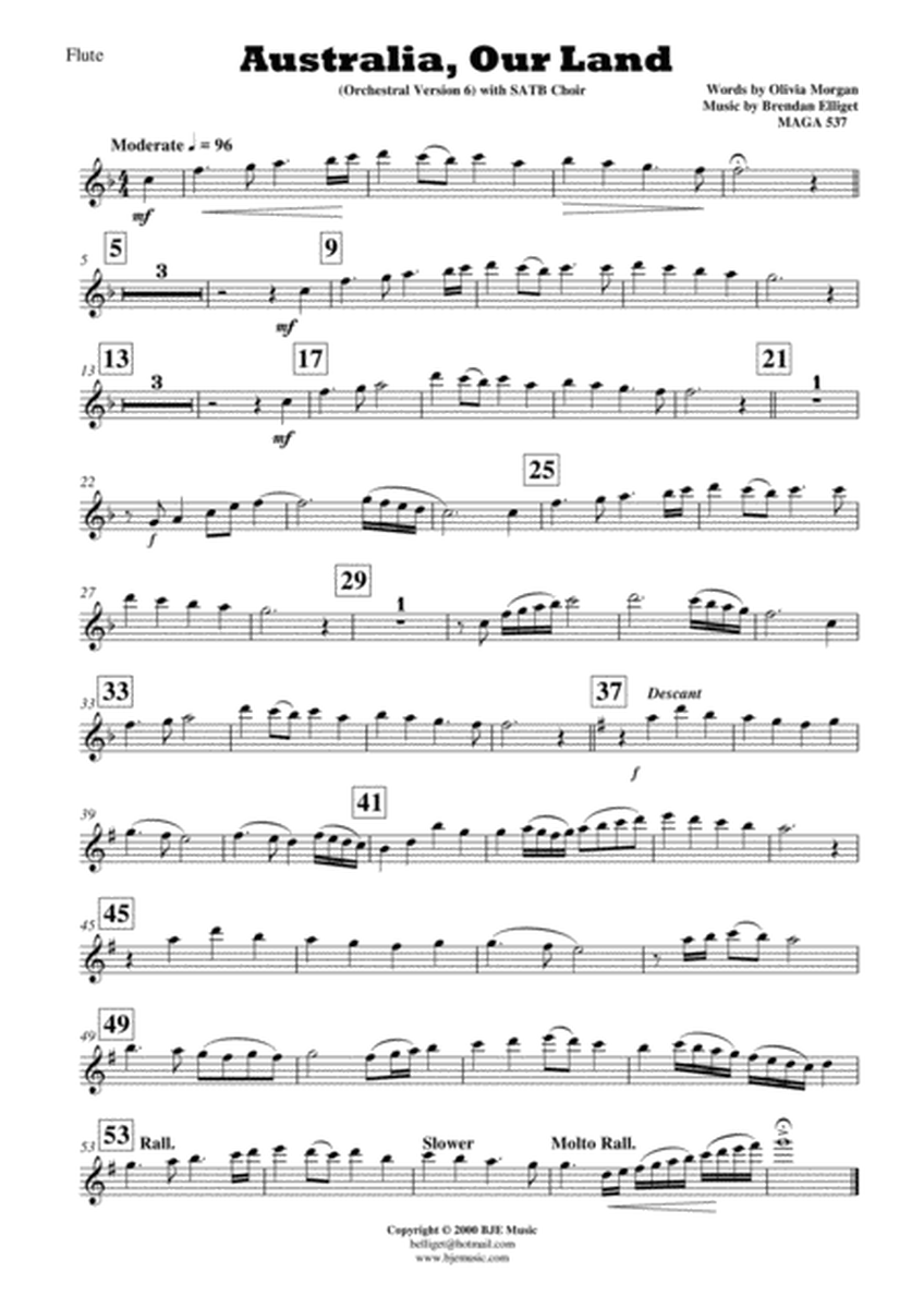 Australia, Our Land - Orchestra and SATB Choir or Solo Voice PDF image number null
