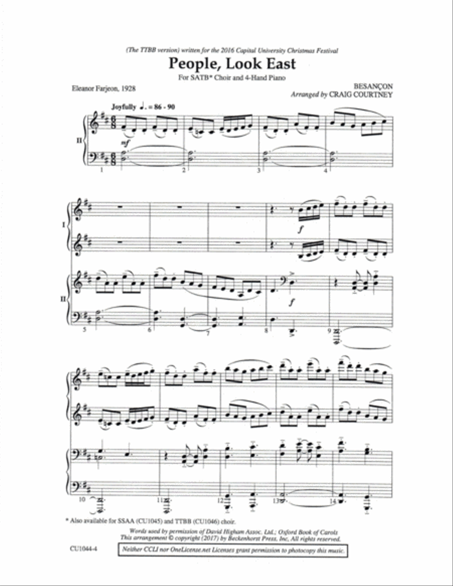 People, Look East - SATB 4-Part scores gallery preview page 2