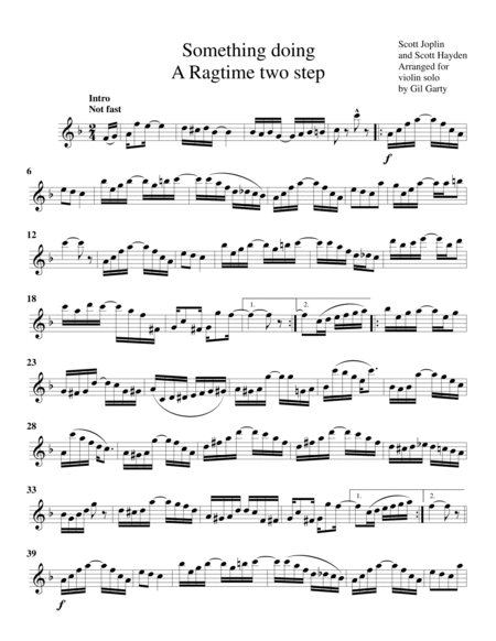 Something doing (arrangement for violin solo)