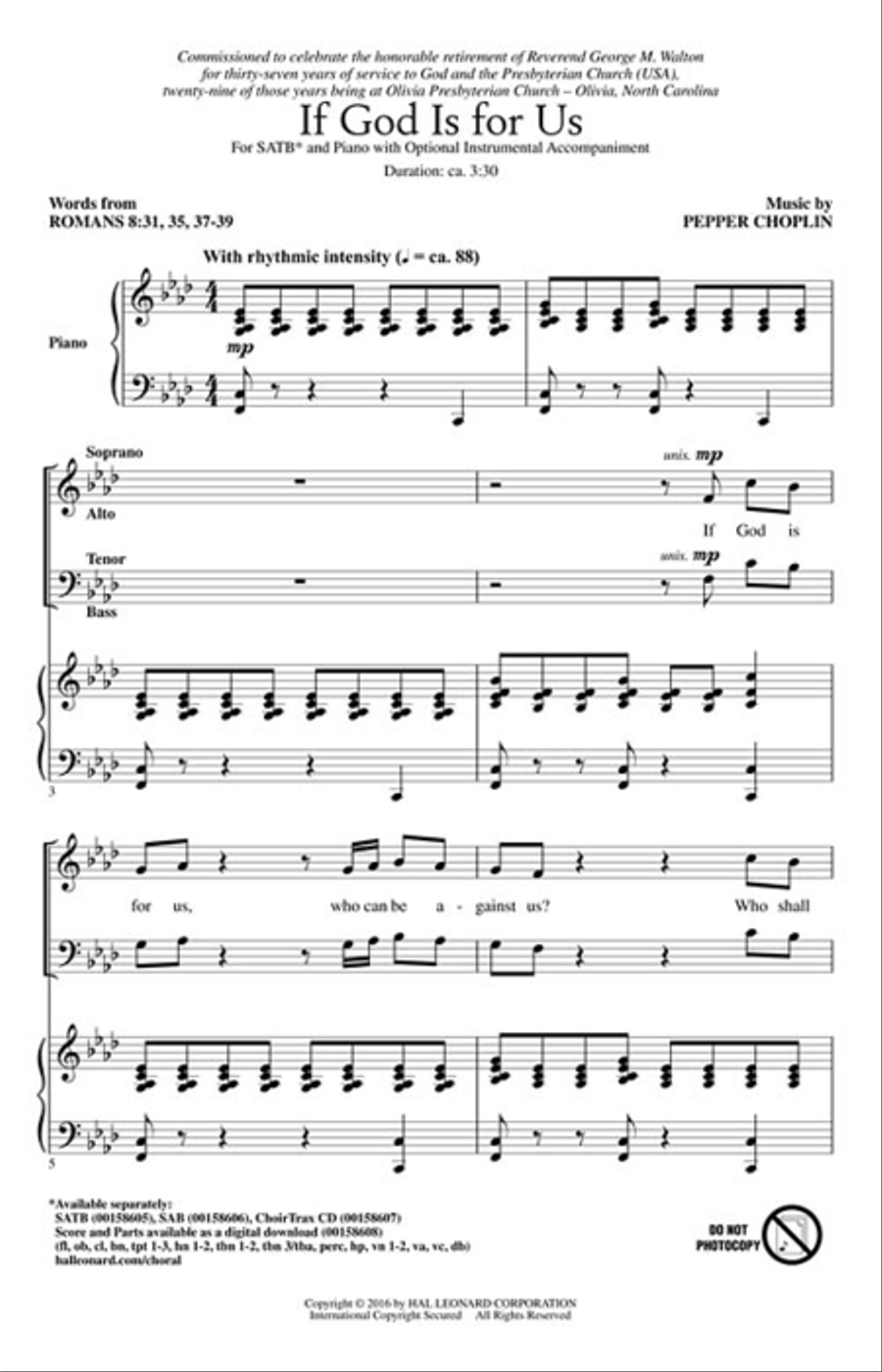 If God Is for Us 4-Part scores gallery preview page 2