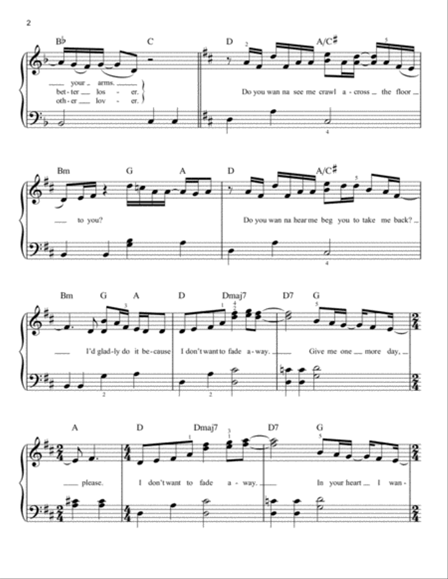 Bell Bottom Blues Easy Piano scores gallery preview page 2