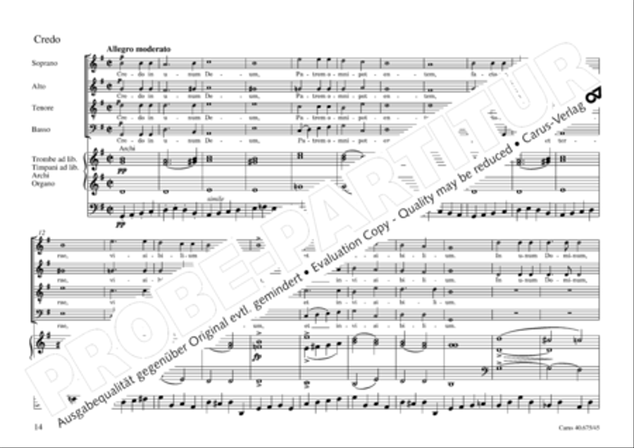 Mass in G Major 4-Part scores gallery preview page 17
